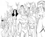 Printable all heroes including superman s for printe4af coloring pages