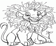 Printable simba with flowers 743d coloring pages
