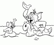Printable tom and jerry swimming 131f coloring pages