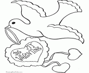 Printable dove valentine s9549 coloring pages