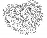 Printable heart of roses valentine s9eb3 coloring pages