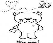Printable valentine  bee minef54d coloring pages