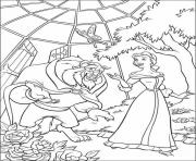 Printable belle and beast in green room disney princess 4e55 coloring pages