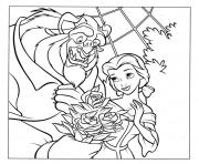 Printable beast gives belle flowers 0c70 coloring pages