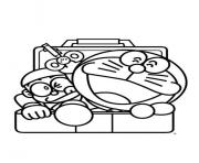 Printable nobita and doraemon comes out from locker 0643 coloring pages
