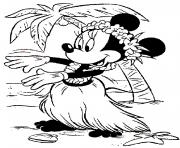 Printable minnie as hula girl disney 19c7 coloring pages