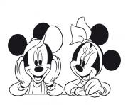 Printable mickey and minnie pose disney 7eb1 coloring pages