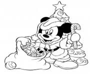 Printable mickey wore santas costume in christmas s printable0227 coloring pages