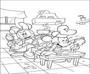 Printable minnie and mickey baking disney 21bf coloring pages