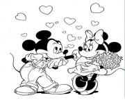 Printable mickey kissing minnies hand disney 42bd coloring pages