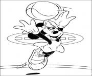 Printable minnie plays basketball disney 369d coloring pages