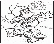 Printable mickey on skateboard disney 9e31 coloring pages