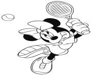 Printable minnie plays tennis disney ffb9 coloring pages