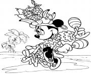 Printable minnie doing fruit salsa disney 164e coloring pages