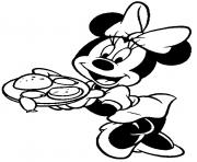 Printable minnie offering burger disney d35e coloring pages