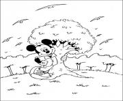 Printable mickey hugs a tree disney 6246 coloring pages