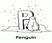 Printable P for Penguin 3f0d coloring pages