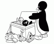Printable baby penguin trapped in a box 9526 coloring pages