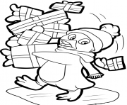 Printable penguin with gifts 152df coloring pages