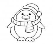 Printable penguin with scarft 1e2a coloring pages