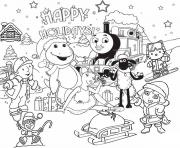 Printable thomas the train s christmas holiday6022 coloring pages