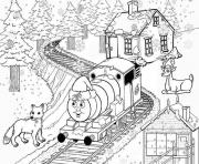 Printable thomas the train s christmas season437e coloring pages