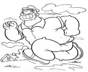 Printable bluto running fast popeye sd824 coloring pages