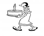 Printable olive having birthday cake popeye d0f8 coloring pages