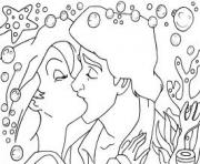 Printable eric kissing ariel disney princess s5a0f coloring pages