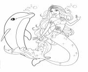 Mermaid Coloring Pages Free Printable Girls Barbie Dolphin843e Dolphins Mermaids