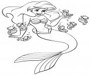 Printable ariel and small friends disney princess s0c4e coloring pages
