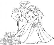 Printable ariel and eric with wedding gifts disney princess s64c7 coloring pages