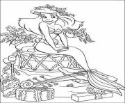 Printable ariel sitting on a big cake little mermaid s7ab5 coloring pages