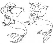 Printable two ariels little mermaid  free1bcc coloring pages