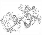 Printable sebastian riding fishes little mermaid disney 054b coloring pages