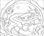 Printable beautiful ariel in the mirror disney princess s253e coloring pages