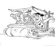 Printable the flintstones in a car 3d95 coloring pages