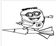Printable minion fly coloring pages