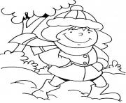Printable cute girl winter s63de coloring pages