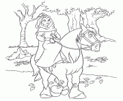 Princess Coloring Pages Free Printable Belle Riding Horse Disney 3547