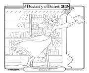 Printable belle in library disney princess cca6 coloring pages