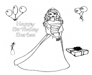 Happy Birthday Coloring Pages Free Printable Barbie S78a7