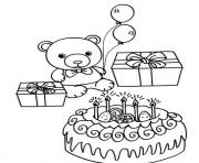 Printable teddy happy birthday bear 9265 coloring pages