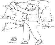 Printable playing golf sports s5619 coloring pages