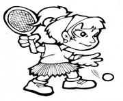 Printable girl playing tennis s66d0 coloring pages