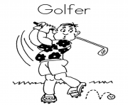 Printable golfer sports se016 coloring pages