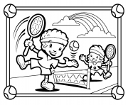 Sport Coloring Pages Free Printable Kids Playing Tennis S02b3 Funny