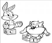 Printable bugs bunny and taz baby looney tunes s freee951 coloring pages