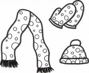 Printable winter clothes s beanie mitten and scarfa1f4 coloring pages