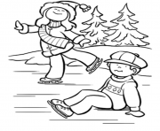 free winter s ice skating kidsa135 coloring pages